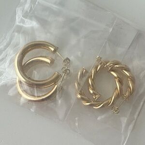 Elegant Gold Hoop Earrings Set